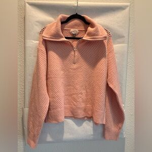 Universal Thread Light Pink Cozy Half Zip Sweater